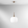 Lampadario a sospensione moderno con luce in vetro bianco opale Jaipur Promozione