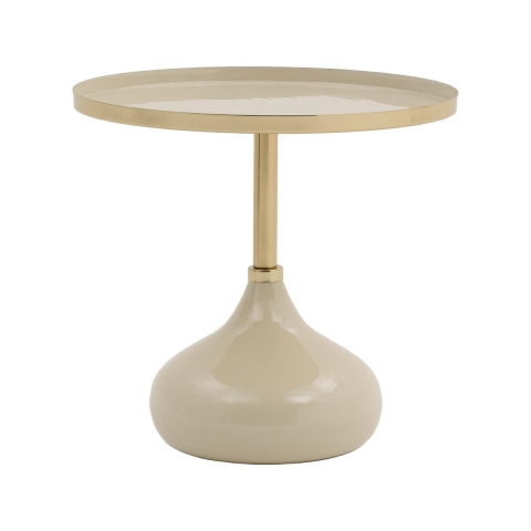 Tavolino da caffè rotondo di design beige Vaskh Promozione