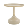 Tavolino da caffè rotondo di design beige Vaskh Promozione