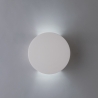 Applique da parete moderna rotonda in gesso bianco verniciabile Leiron Offerta
