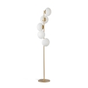 Piantana in metallo dorato con 5 luci in vetro bianco soffiato Ripple Promozione
