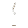 Piantana in metallo dorato con 5 luci in vetro bianco soffiato Ripple Promozione