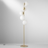 Piantana in metallo dorato con 5 luci in vetro bianco soffiato Ripple Vendita