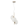 Lampadario in metallo dorato 3 luci in vetro bianco per soggiorno Ripple Vendita