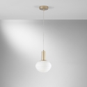 Lampadario moderno dorato a sospensione con luce a sfera bianco Ripple Promozione