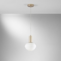 Lampadario moderno dorato a sospensione con luce a sfera bianco Ripple Promozione