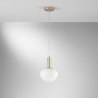 Lampadario moderno dorato a sospensione con luce a sfera bianco Ripple Promozione