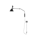 Applique in metallo con luce paralume orientabile stile industriale Morgan Saldi