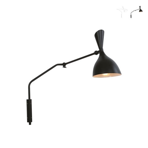Applique in metallo con luce paralume orientabile stile industriale Morgan Promozione