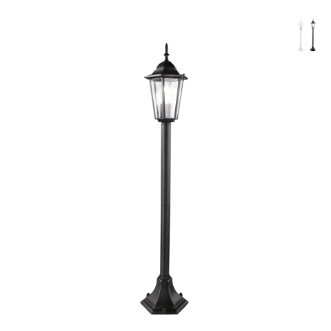 Lampione paletto per esterno con diffusore in vetro h105cm IP44 Milano Promozione