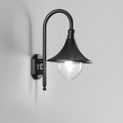 Applique lanterna da esterno giardino in alluminio nero Pavia Promozione