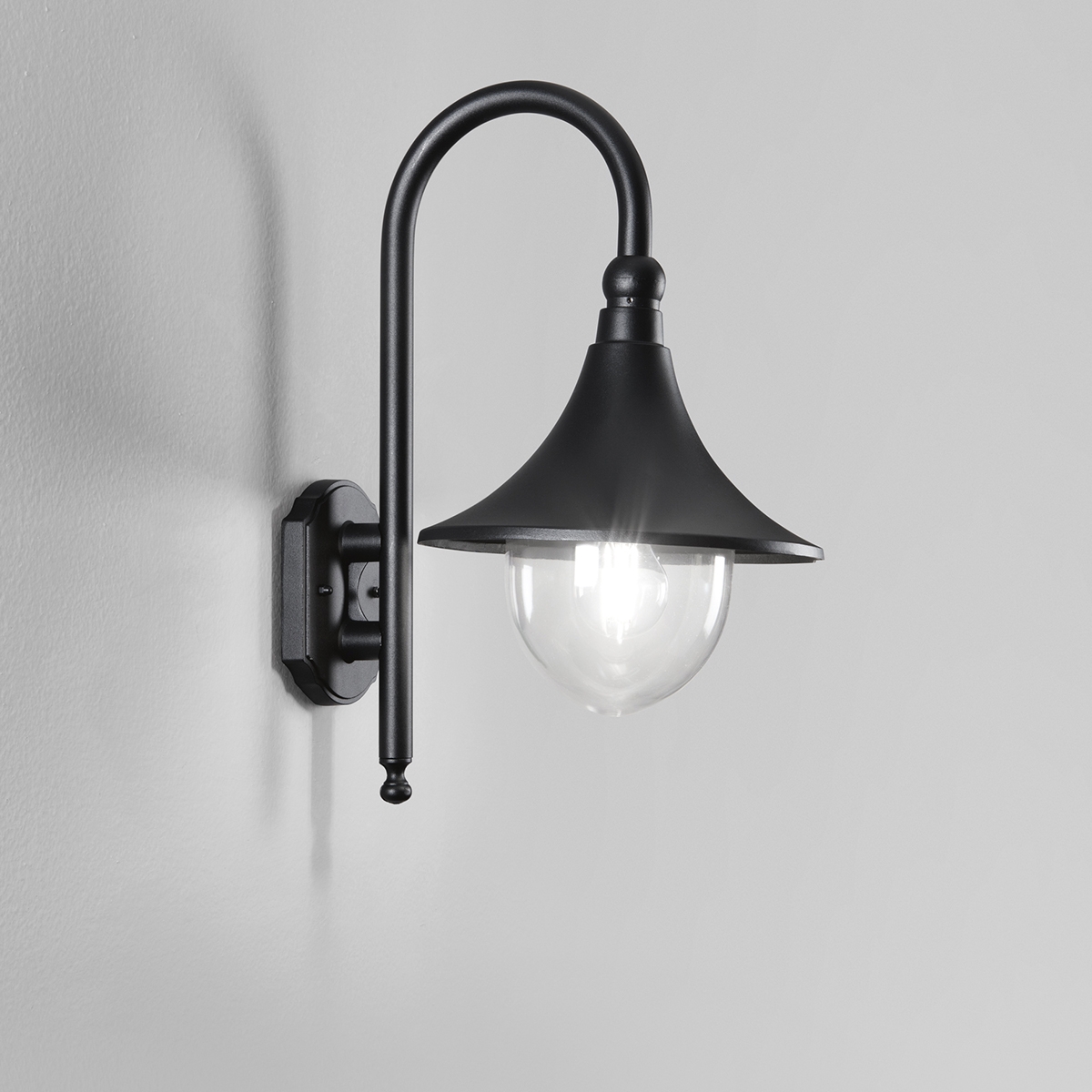 Applique lanterna da esterno giardino in alluminio nero Pavia Promozione