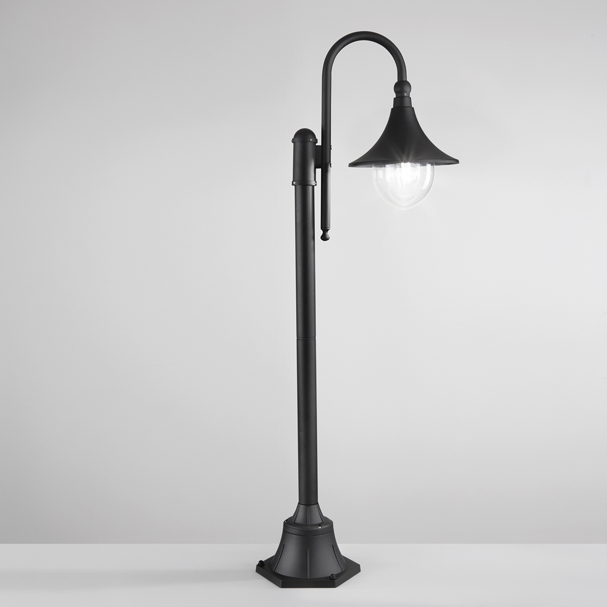 Paletto lampione da giardino esterno in alluminio nero h130 cm Pavia Promozione