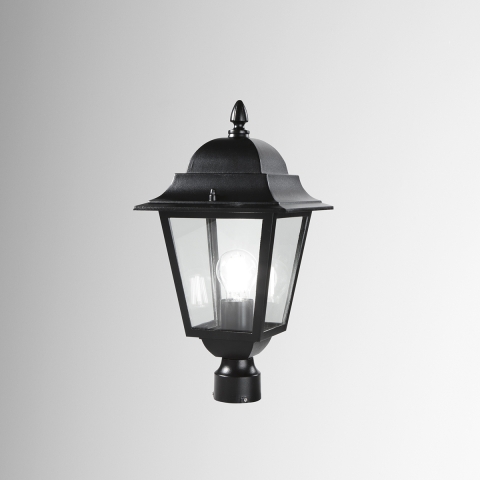 Testa per palo lampione da giardino stile classico alluminio vetro Roma Promozione