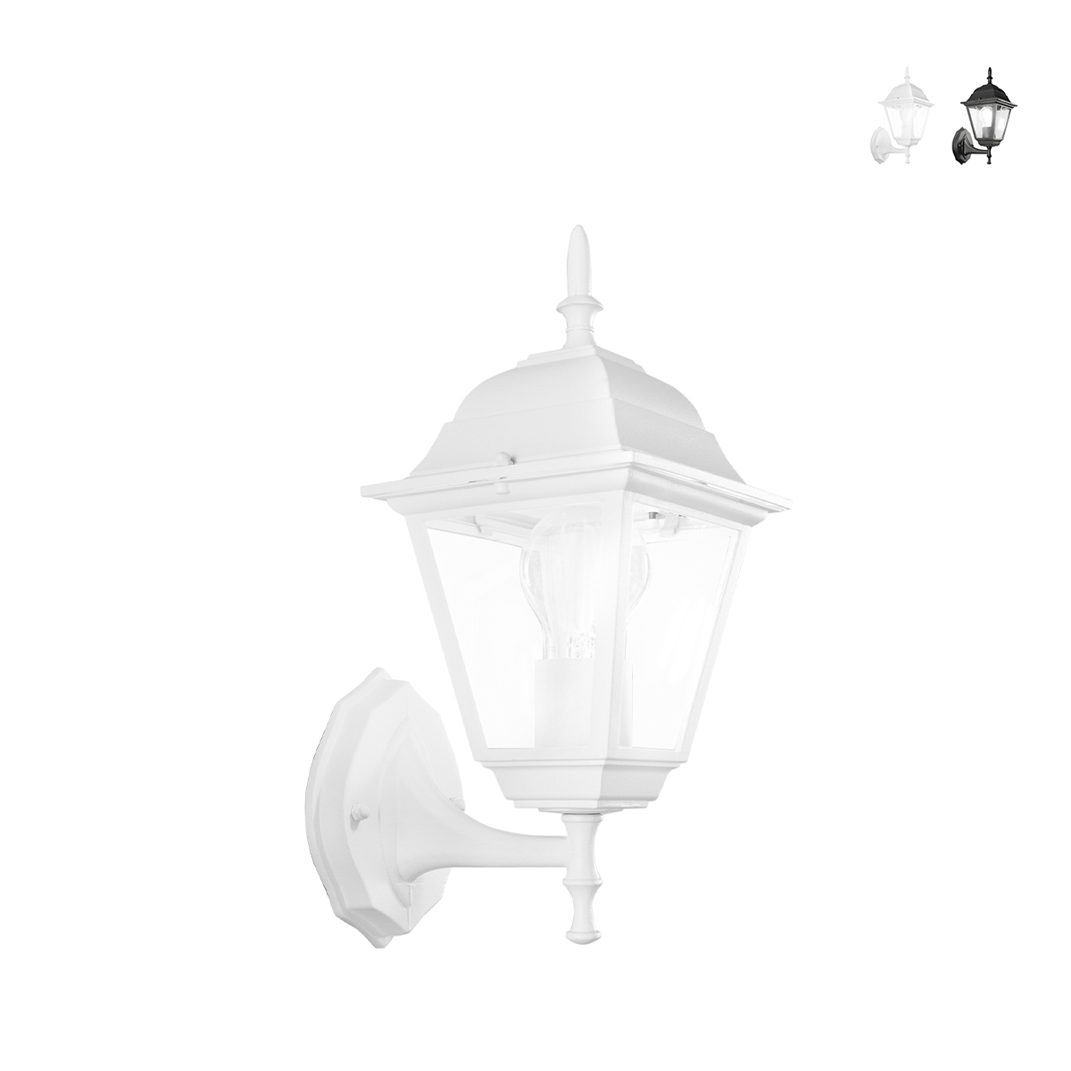 Applique da esterno lanterna stile classico alluminio vetro Roma Uplight Promozione