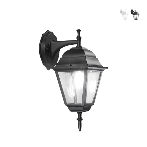 Lanterna da esterno parete giardino in alluminio e vetro Roma Downlight Promozione