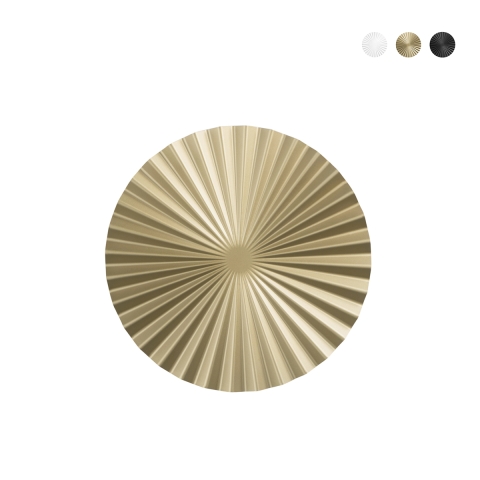 Applique LED rotonda in metallo plissettato stile vintage Anadara Promozione