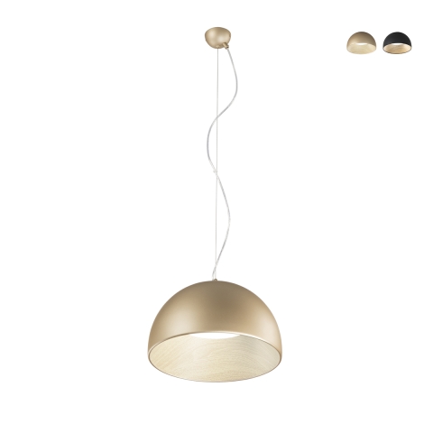 Lampadario sospeso rotondo in metallo con luce LED regolabile Coco Promozione