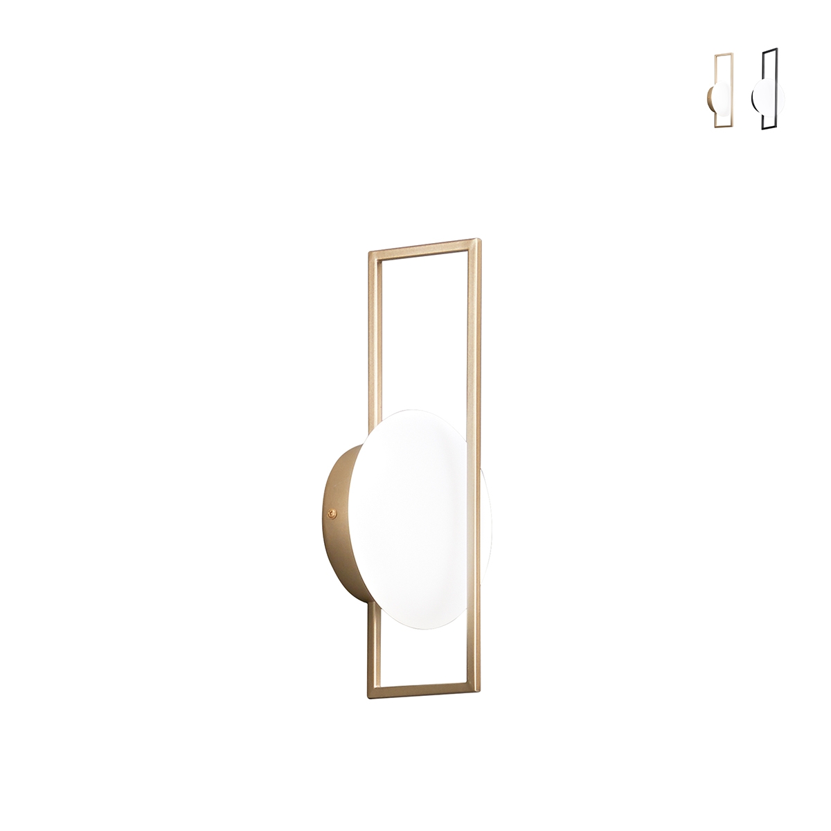 Applique in metallo design moderno con diffusore rotondo luce LED Fobos