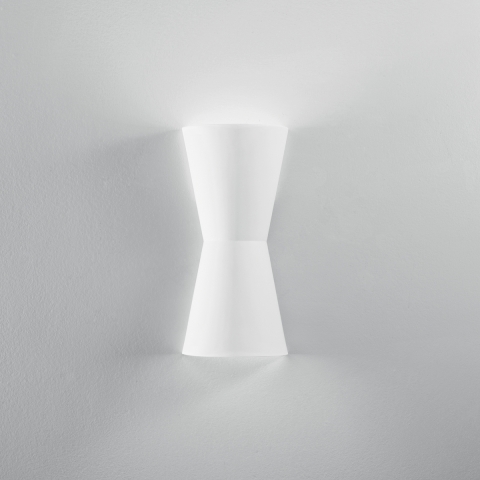 Applique da parete moderna in gesso bianco verniciabile Clepsydra Promozione
