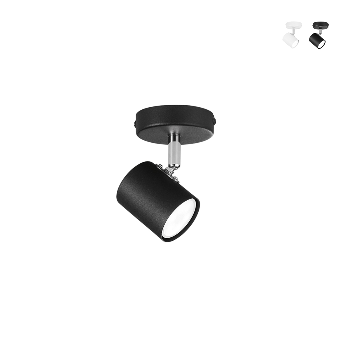 Applique spot in metallo con 1 faretto punto luce orientabile Zero