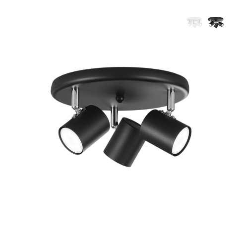 Plafoniera da soffitto in metallo 3 faretti spot luce orientabili Zero Promozione