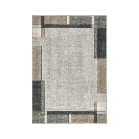 Tappeto geometrico moderno grigio e beige Funny Promozione