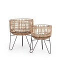 Set 2 porta vasi per piante in rattan stile boho chic Yulian Promozione