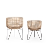 Set 2 porta vasi per piante in rattan stile boho chic Yulian Offerta