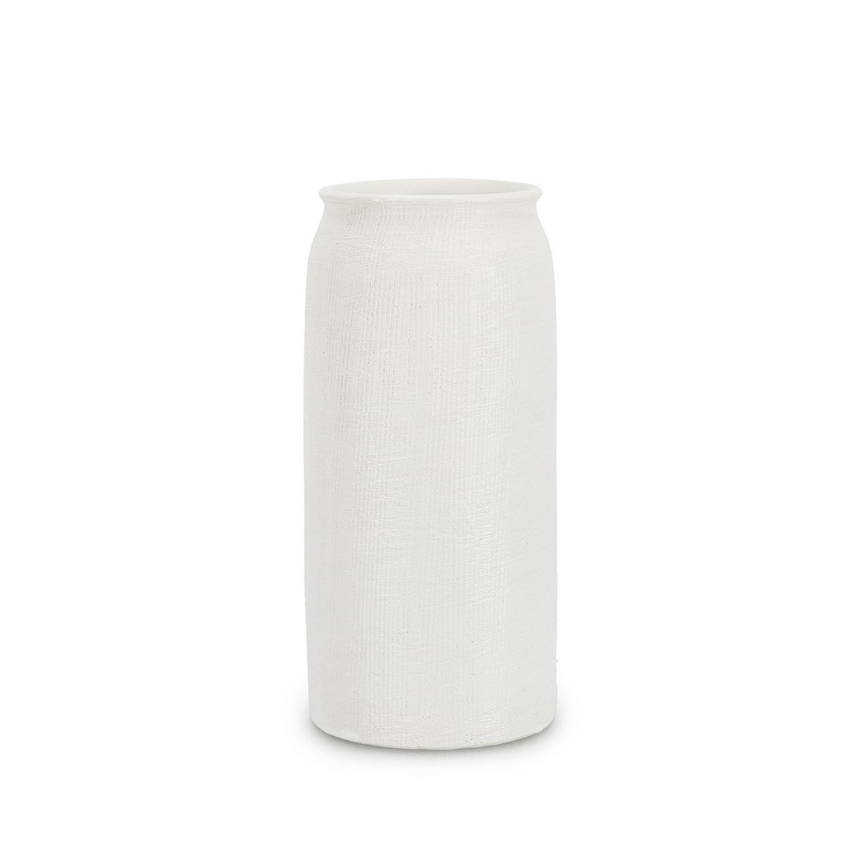 Vaso cilindro design minimale ceramica bianco 15x32,3 Papyrus Promozione
