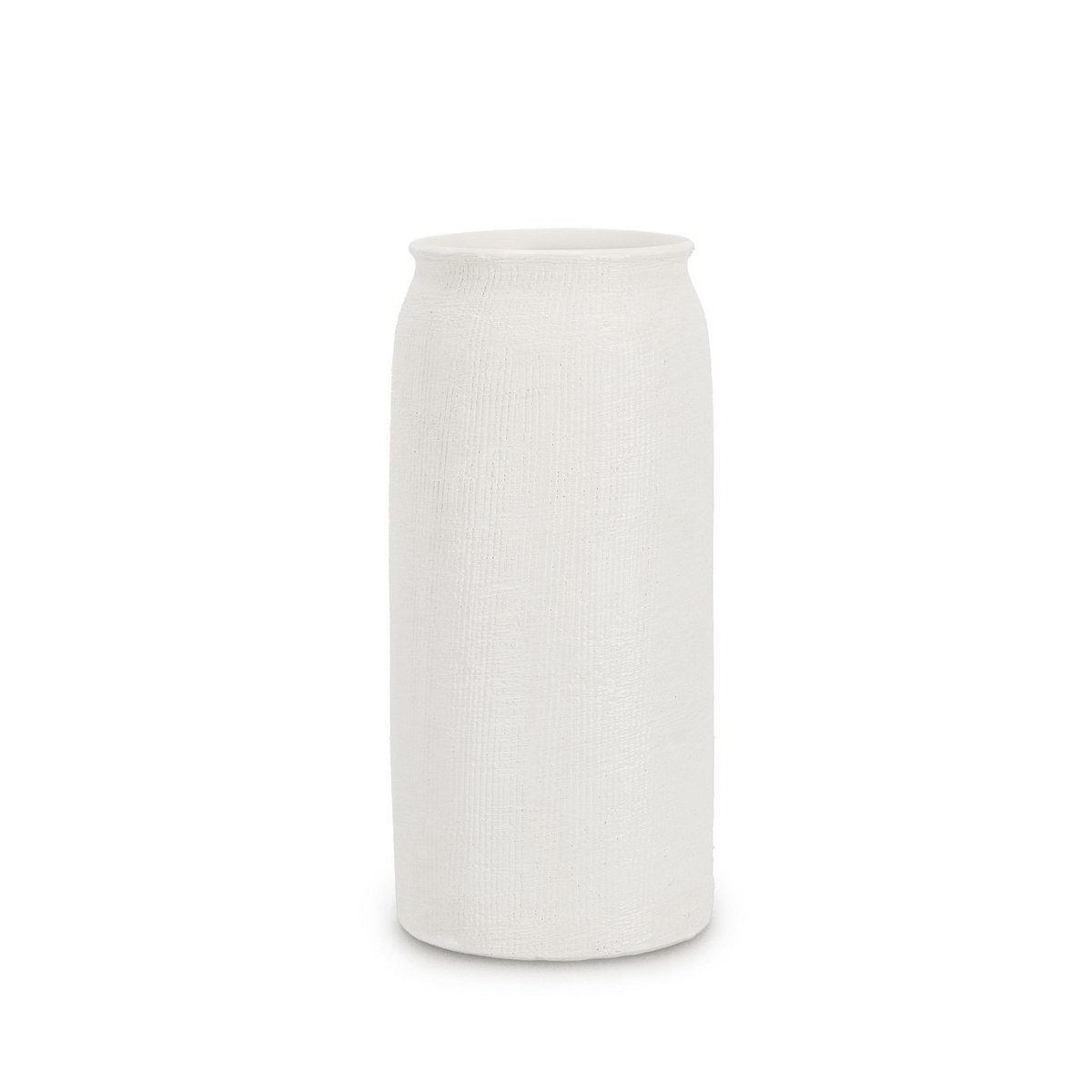 Vaso cilindro design minimale ceramica bianco 15x32,3 Papyrus