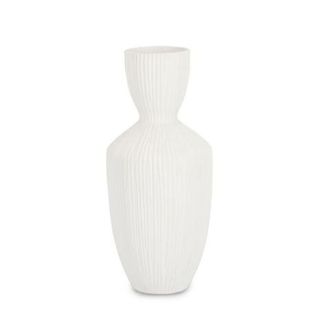 Vaso piante e fiori da interno decorativo in ceramica bianco Striped Promozione