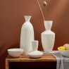 Vaso piante e fiori da interno decorativo in ceramica bianco Striped Vendita
