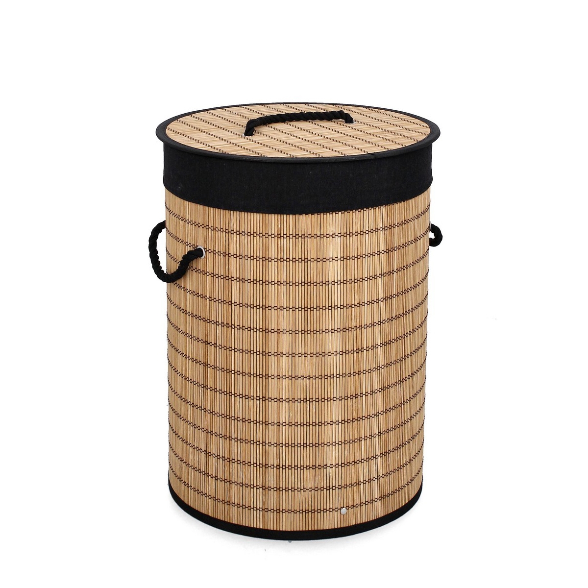 Cesto porta biancheria s cilindrico bambù fodera nera 35x50 Sintia Promozione Cesto porta biancheria s cilindrico bambù fodera nera 35x50 Sintia Promozione