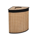 Cesto porta biancheria angolare in bambù con fodera 35x35x50 Sintia Vendita