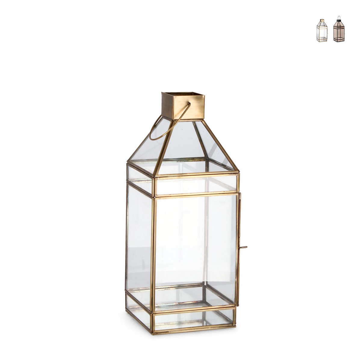 Lanterna per candele da interno in metallo 16x16x42cm Siwan
