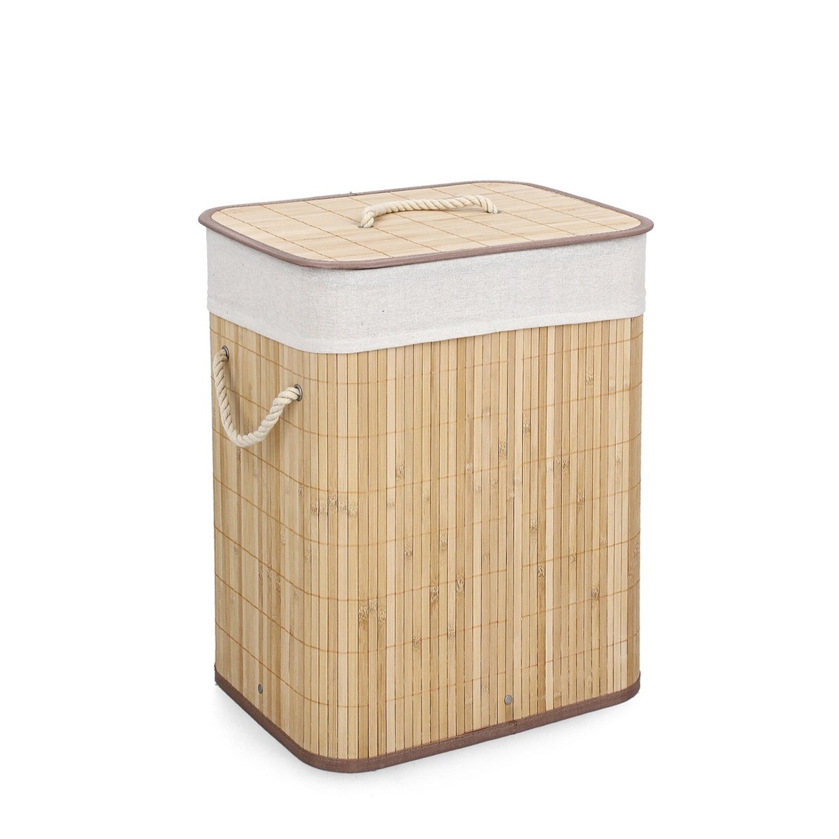 Cesto porta biancheria rettangolare in bambù fodera 40x30x50 Ananda Promozione Cesto porta biancheria rettangolare in bambù fodera 40x30x50 Ananda Promozione