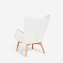 Poltrona moderna stile bergere in tessuto bouclé bianco Wani Offerta