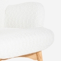 Poltrona moderna stile bergere in tessuto bouclé bianco Wani Saldi