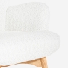 Poltrona moderna stile bergere in tessuto bouclé bianco Wani Saldi