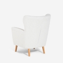 Poltrona bergere moderna da salotto in tessuto bouclé bianco Kamo Offerta