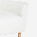 Poltrona bergere moderna da salotto in tessuto bouclé bianco Kamo Saldi