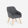 Sedia poltroncina stile nordico per cucina sala da pranzo grigio Yamori Promozione