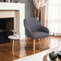 Sedia poltroncina stile nordico per cucina sala da pranzo grigio Yamori Vendita