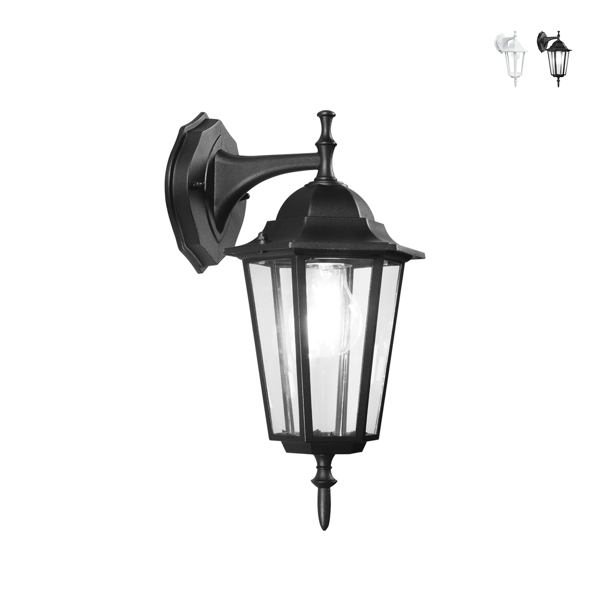 Applique per muro esterno con diffusore in vetro IP44 Milano