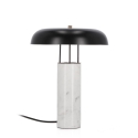 Lampada da tavolo moderna base marmo bianco e paralume metallo Kaithal Promozione