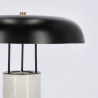 Lampada da tavolo moderna base marmo bianco e paralume metallo Kaithal Saldi