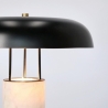 Lampada da tavolo moderna base marmo bianco e paralume metallo Kaithal Sconti