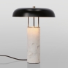 Lampada da tavolo moderna base marmo bianco e paralume metallo Kaithal Offerta