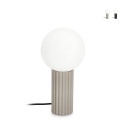 Lampada da tavolo stile minimale Ø15x30cm paralume tondo vetro Delphine Promozione